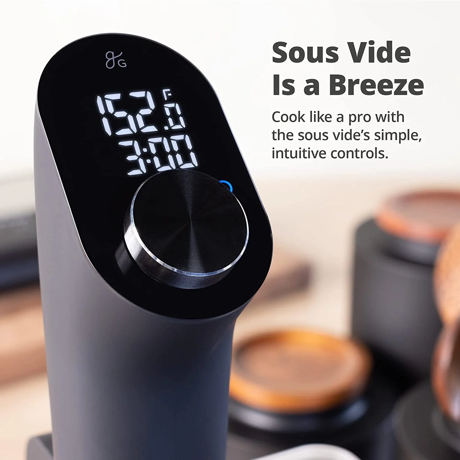 YINCHEN Pro Sous Vide Kit - An 1100 Watt, Powerful, Precise Sous Vide Cooker and Premium, Plastic Container with Sous Vide Rack, Lid