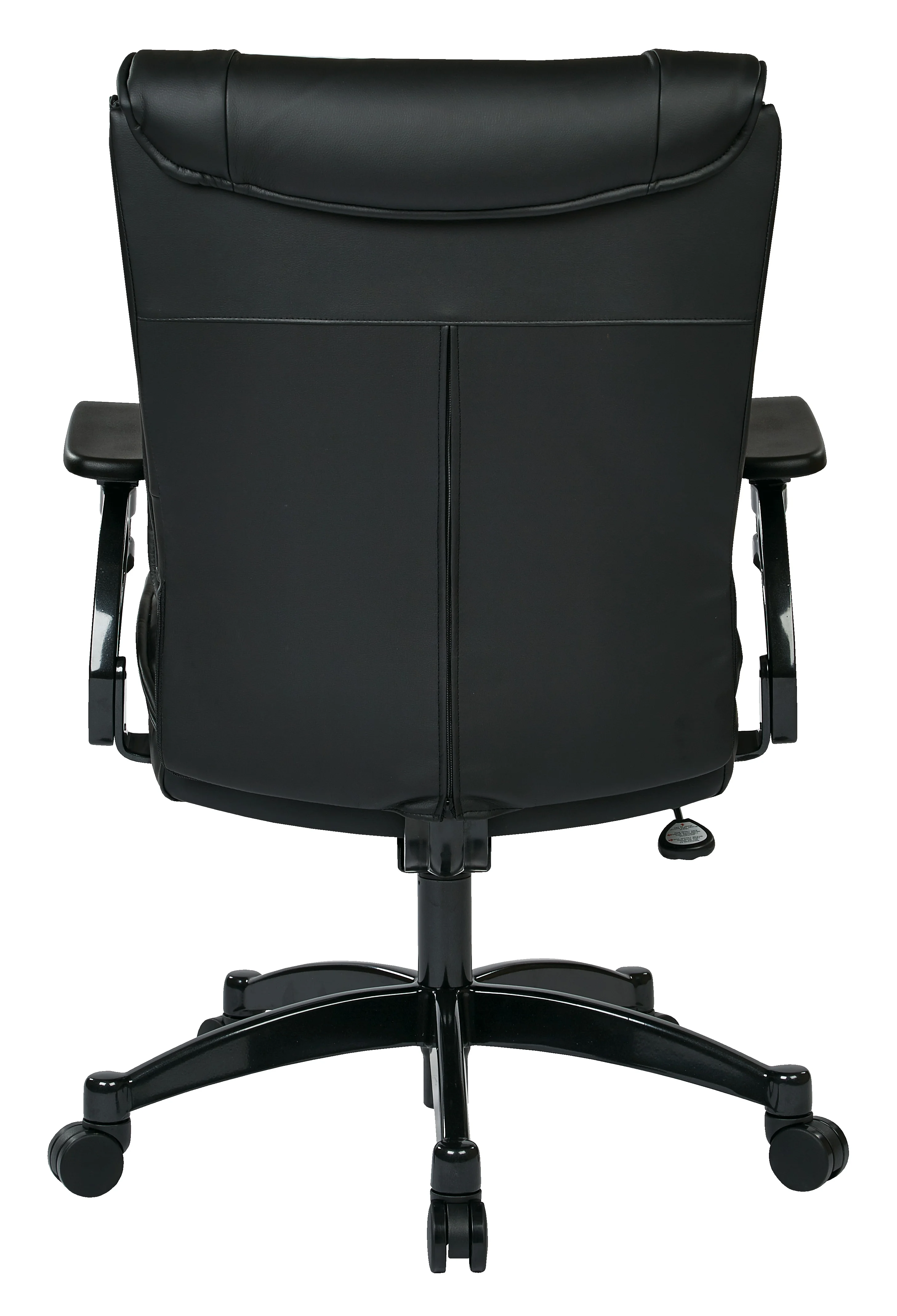 SPACE Seating SPACE Seating Black Bonded Leather Conference Chair with Cantilever Arms, and industrial steel Finish Base