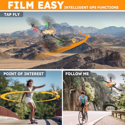 GPS Drones with 4K Camera for Adults with Brushless Motor and Follow Me Mode,Long Flight Time and Distance,5G FPV Transmission and Auto Return