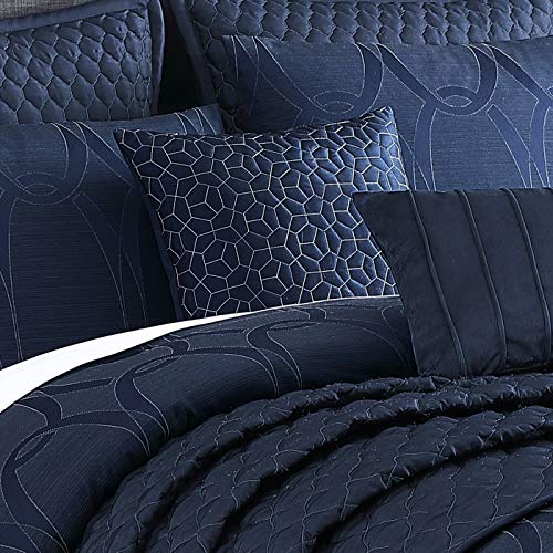 Riverbrook Home 100% Polyester Comforter Set, Queen, Hillcrest - Ivory/Gold, 9 Piece Set