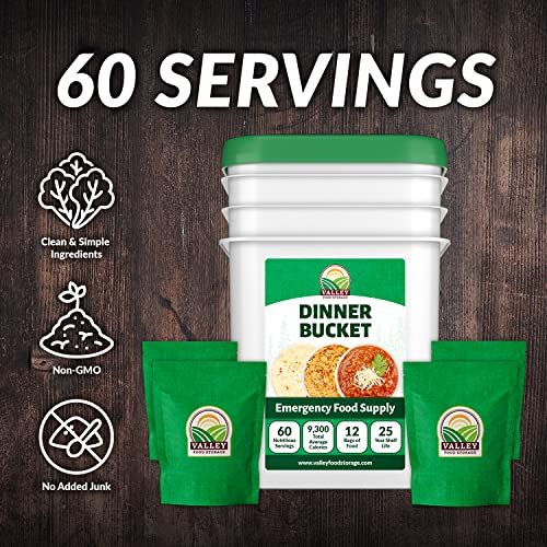 80 Serving Breakfast, Lunch & Dinner Bucket | Premium Emergency Food Supply | Survival Food 25 Year Shelf Life | Camping Food, Backpacking Meals