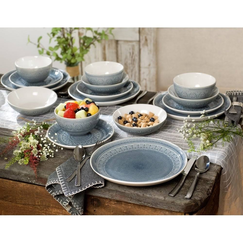 Euro Ceramica Fez 16 Piece Dinnerware Set ,Turquoise
