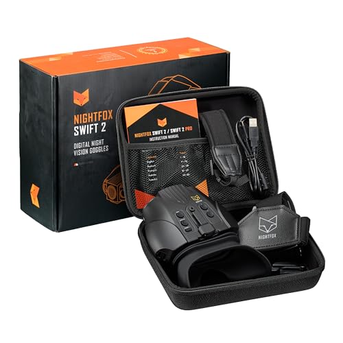 Nightfox Swift 2 and Swift 2 Pro Night Vision Goggles | Head Mounted | 1x Magnification | 1080P HD | USB Rechargeable | Digital Infrared Night Vision
