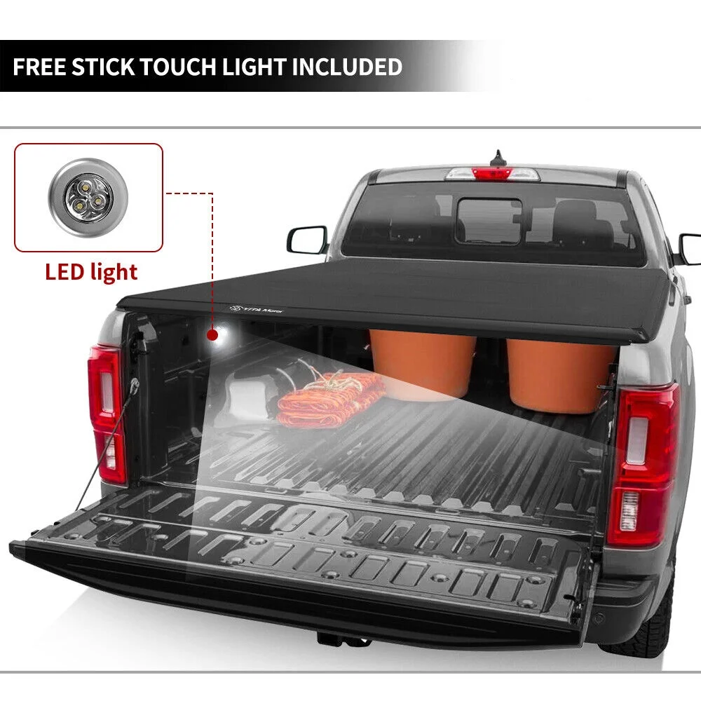 Ledkingdomus 60" 5 ft Soft Tri-Fold Truck Bed Tonneau Cover for 2016-2023 Toyota Tacoma