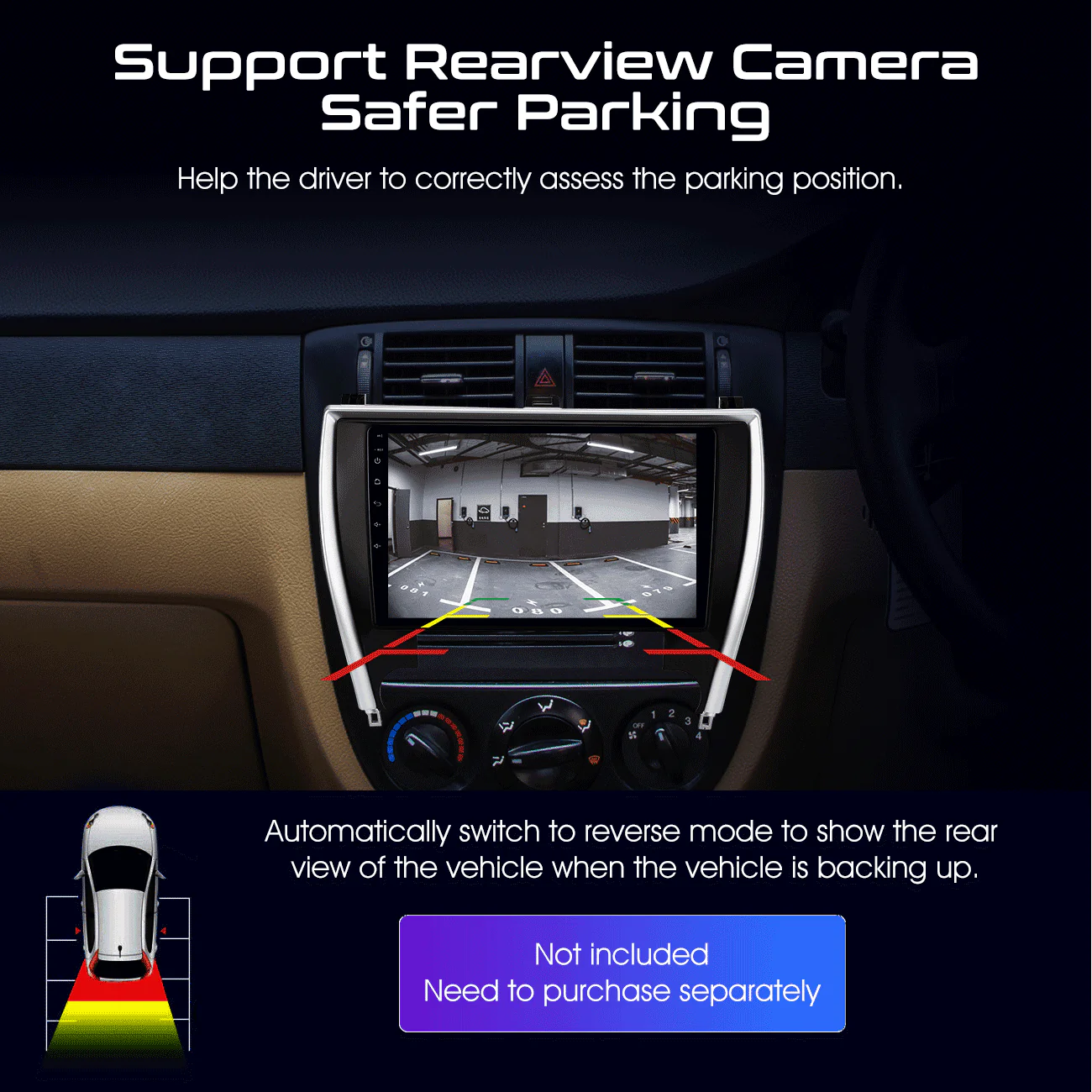For 2015-2017 Toyota Camry 10.1in Carplay Android 12 Car Stereo Radio GPS Navi