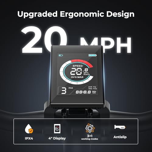 Jasion EB5 Electric Bike for Adults with Peak 500W Brushless Motor, 40Miles 20MPH Commuting Electric Mountain Bike with 360Wh Removable Battery