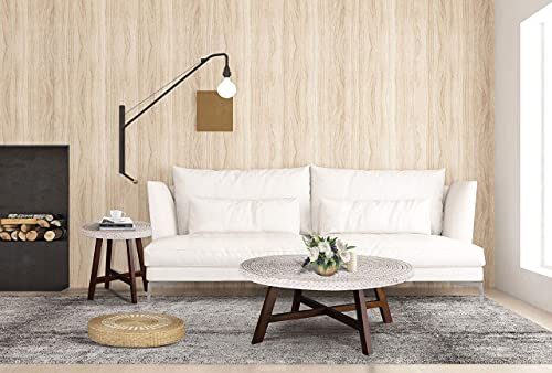 RANDEFURN Coffee Table Round, Seagrass Coffee Tables,Pine Wood X Base Frame Cocktail Table, Easy Assembled, Multiple Sizes for Living Room