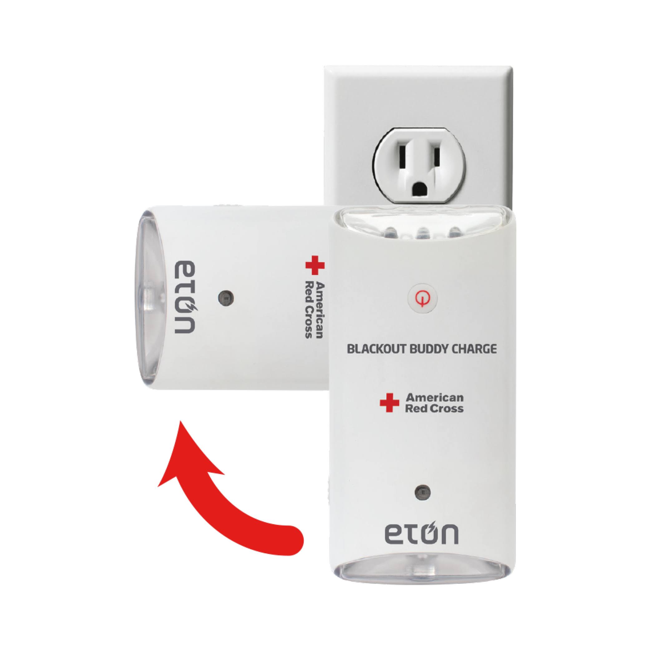 The American Red Cross Blackout Buddy Charge Emergency LED Flashlight, Blackout Alert, Nightlight and Phone Charger, 2-Pack, RCB