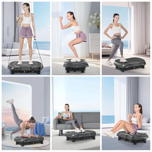 Vibration Plate Exercise Machine for Weight Loss – 100-Speed Platform with Bluetooth Speaker, Remote & Bands