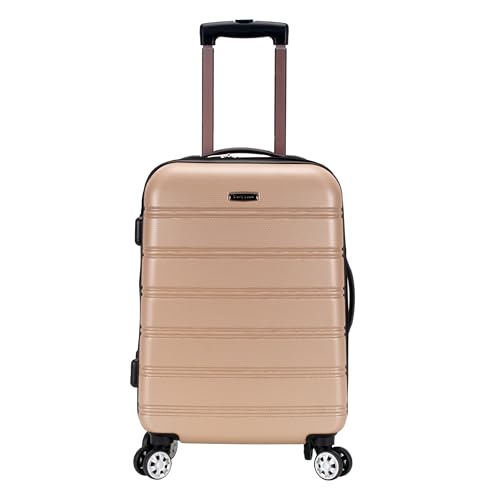 Rockland Melbourne Hardside Expandable Luggage with Spinner Wheels, 2TONENAVY, 2 Piece (20/28)
