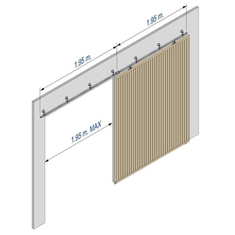 Sliding Exterior Door Hardware Kit 2x76-inch Galvanized Steel Track for 1 Door Up to 2-inch Thick and 130lbs - Shop Hardware Tools Online Store