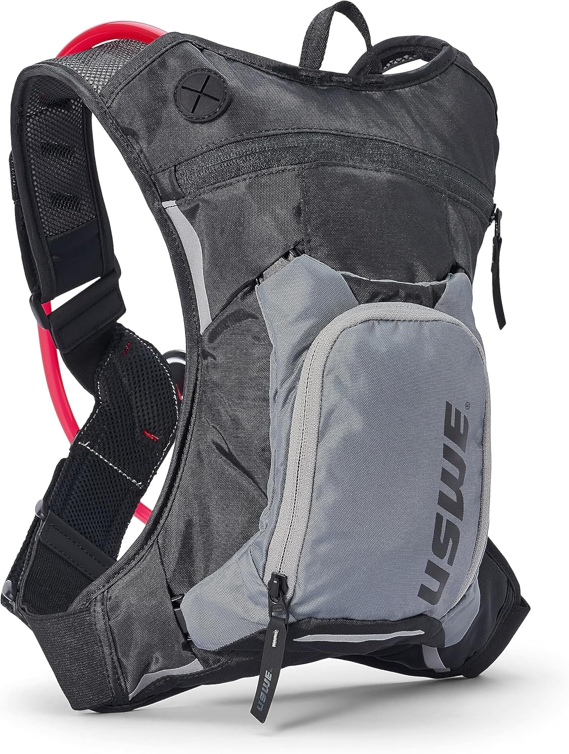 USWE Moto Hydro 3L Hydration Pack with 2.0L/ 70oz Water Bladder, a High End, Bounce Free Backpack for Enduro and Off-Road Motorcycle, Black Grey