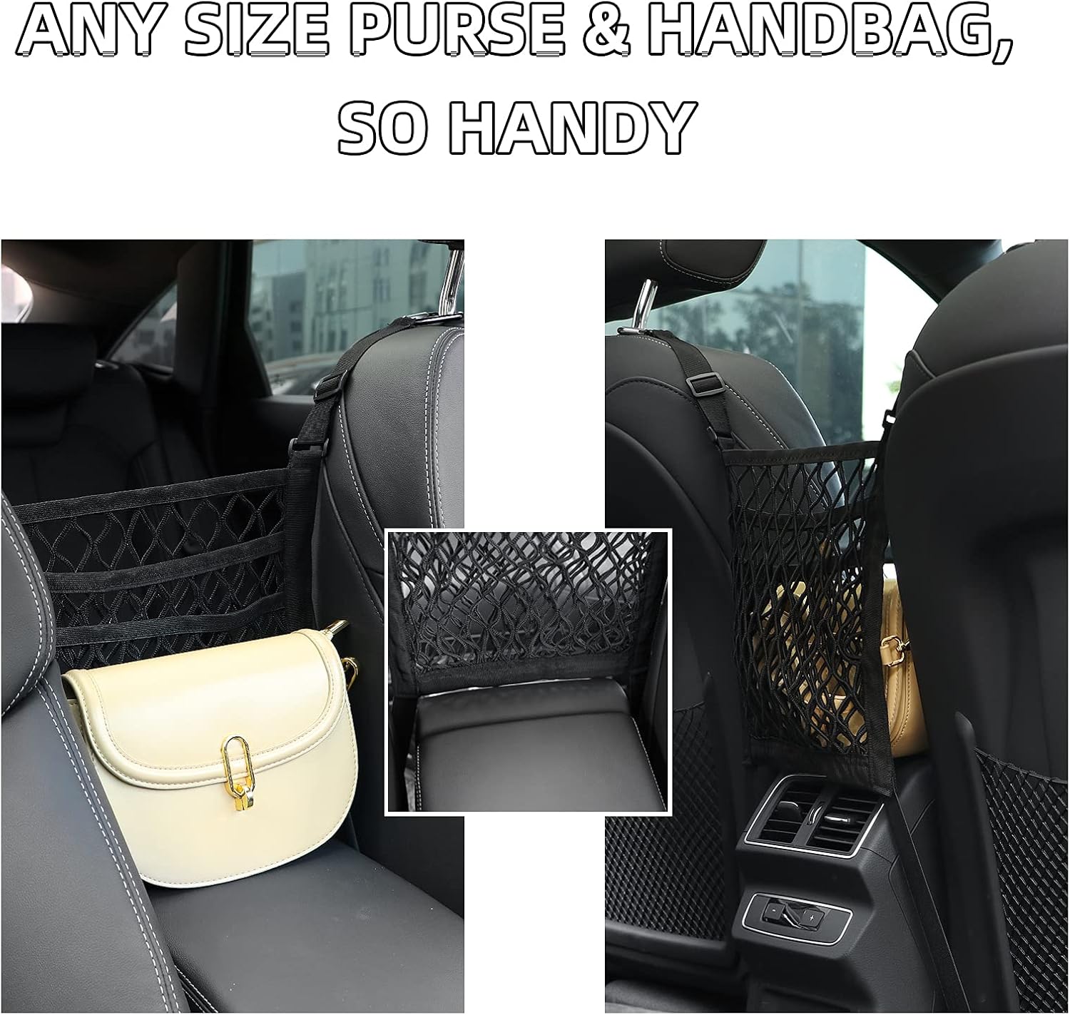 Double-Layer High Elastic Car Rear Cargo Net for SUV Car Trunk Net Organizer, Automotive Cargo Nets