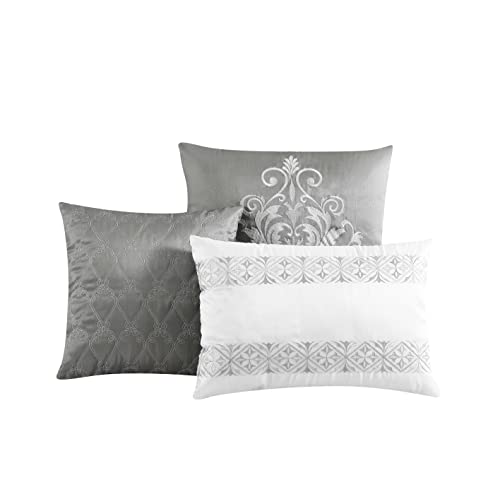 Riverbrook Home 100% Polyester Comforter Set, Queen, Hillcrest - Ivory/Gold, 9 Piece Set