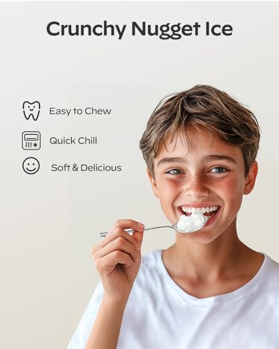 Nugget Ice Maker Countertop, HOMEZAY Pebble Ice Maker with Soft Chewable Pellet Ice, 33 lbs per Day