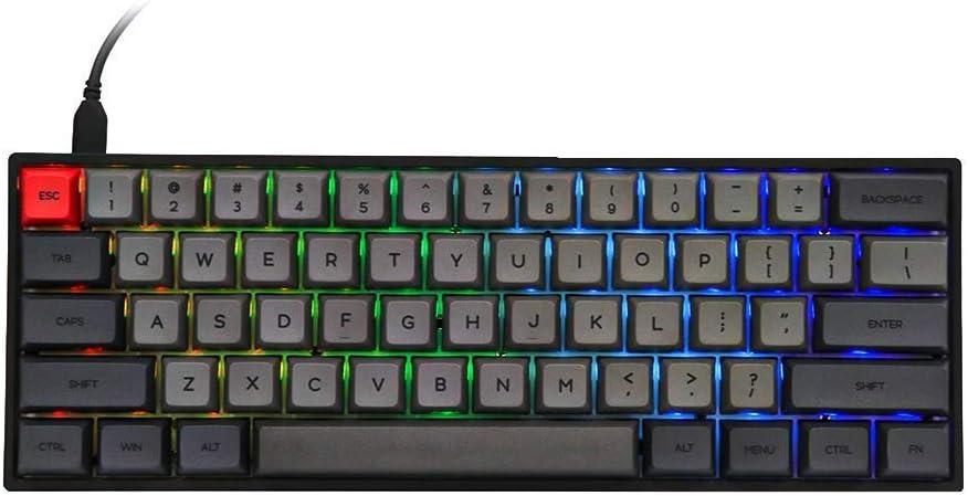 Epomaker SK61S 61 Keys Bluetooth 5.1 Hot Swappable Mechanical Keyboard with RGB Backlit, NKRO, Water-Resistant