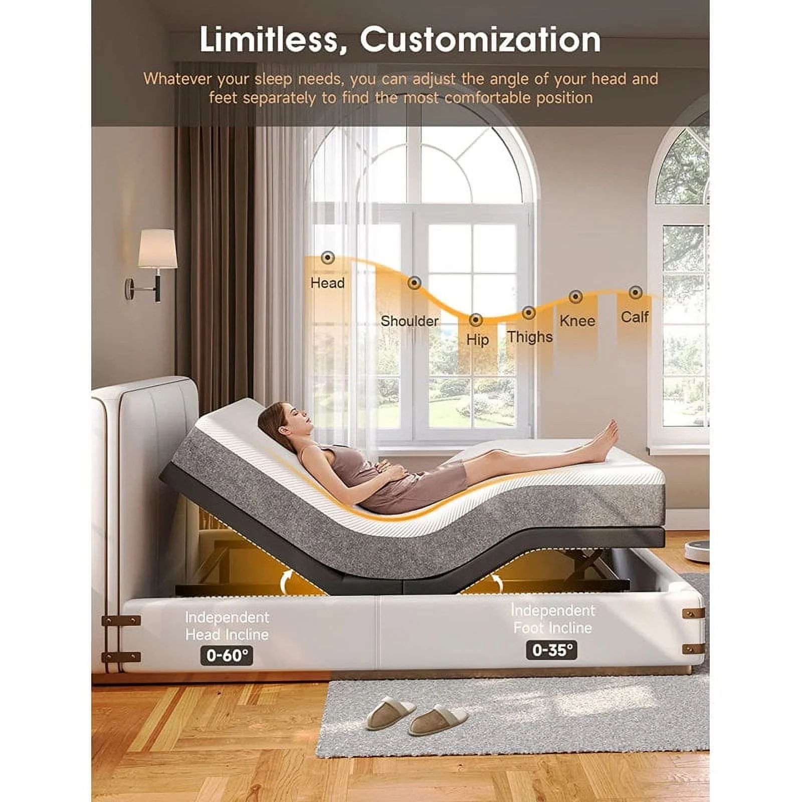 Adjustable Bed Frame Twin Size,Neche Zero Gravity Ergonomic Bed Base with Remote Quiet Motor,12" Legs for Storage