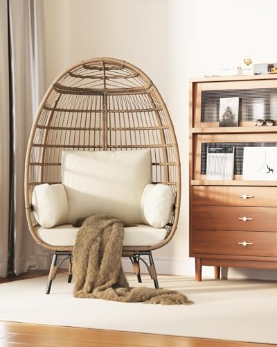 GAOMON Egg Chair, Oversized Wicker Outdoor Chairs with Luxury Cushions
