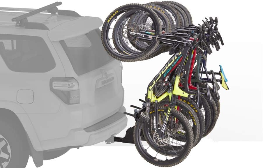 YAKIMA, Hangover Vertical Hitch Rack for Suspension Fork Bikes, 6 Bike