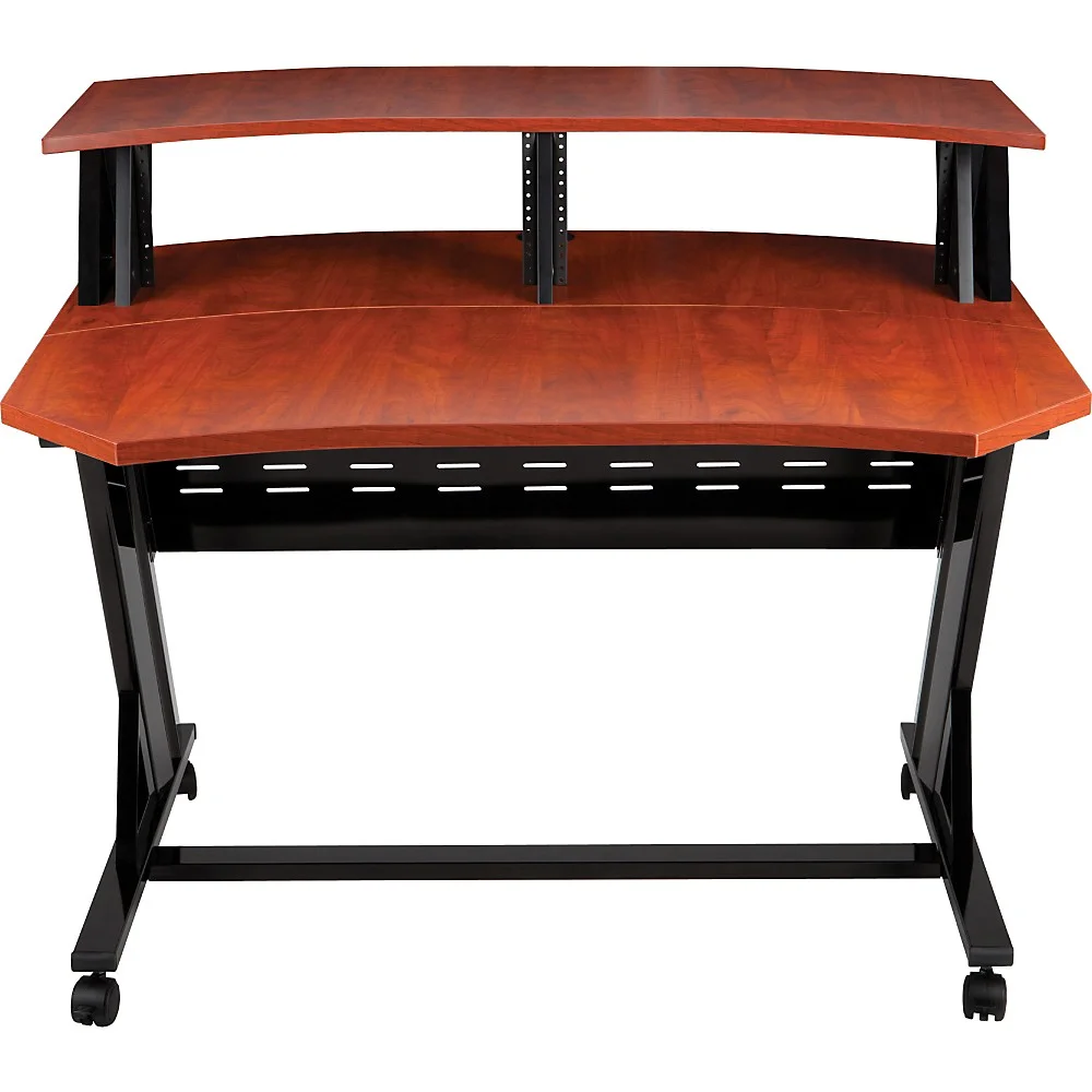 Studio Trends 46" Studio Desk With Dual 4 RU Racks Cherry