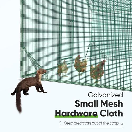 Quictent Premium Large Metal Chicken Coop Run Upgraded with Galvanized Hardware Cloth & 1.26" Reinforced Metal Tube