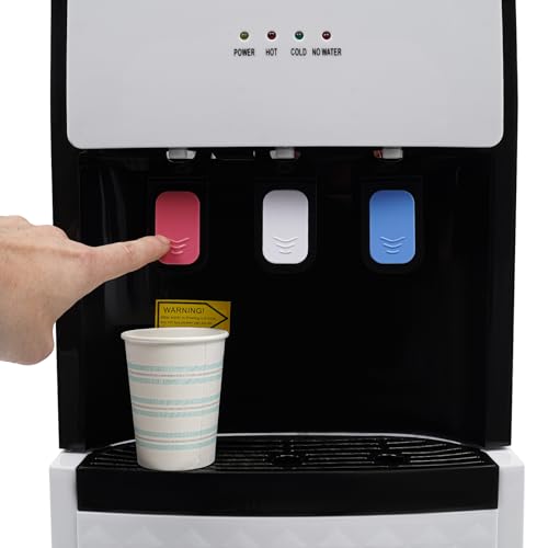 Bottom Loading Water Cooler Dispenser, Hot & Cold Water Cooler Dispenser with Anti-Scalding Design, Storage Cabinet and Child Safety Lock for Home