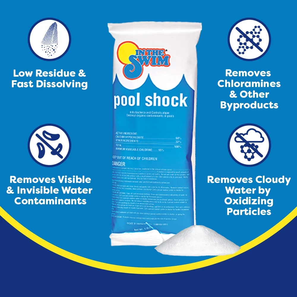 In The Swim Pool Shock – 68% Cal-Hypo Granular Sanitizer for Crystal Clear Water – Defends Against Bacteria, Algae, and Microorganisms