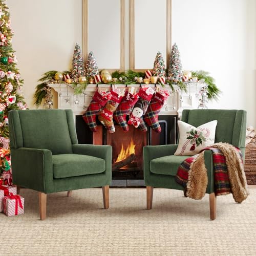 COLAMY Modern Wingback Living Room Chair, Upholstered Fabric Accent Armchair