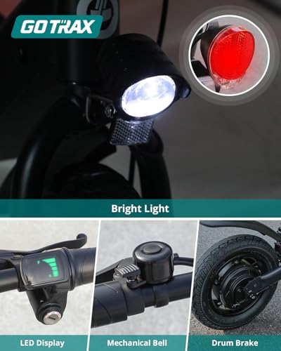 Gotrax A5 Electric Scooter w/Seat for 13+, 12" Pneumatic Tire, Max 15.5 Miles &15.5 Mph Power by 400W Motor, Dual Rear Shock Absorber &Dual Brake