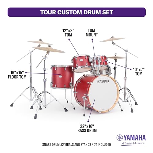 Yamaha Tour Custom Maple 4pc Standard Shell Pack, Chocolate Satin