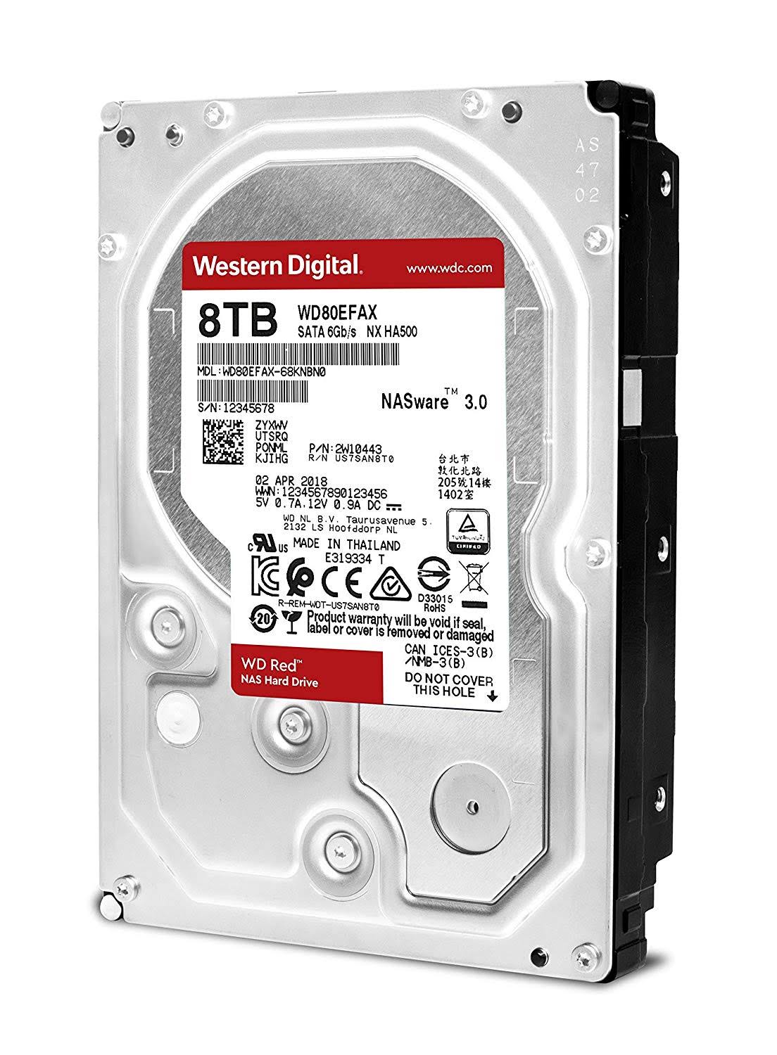 WD Red Plus NAS 8 TB Internal HDD - 3.5x22 - WD80EFAX - SATA 6Gb/s - 5,400 rpm