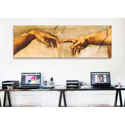 &The Creation of Adam Panoramic& by Michelangelo Painting Print on Canvas iCanvas