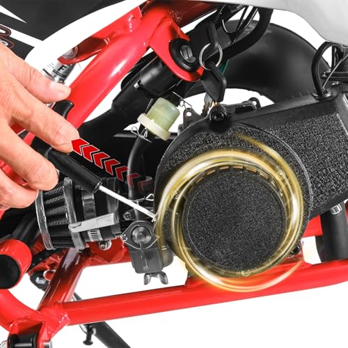 Kids Mini Dirt Bike, 2-Stroke 49cc Gas Motorcycle, Gas Power Motorbike Motocross with Off-Road Tires, Pocket Rocket Mini Pit Bike Trail Bike