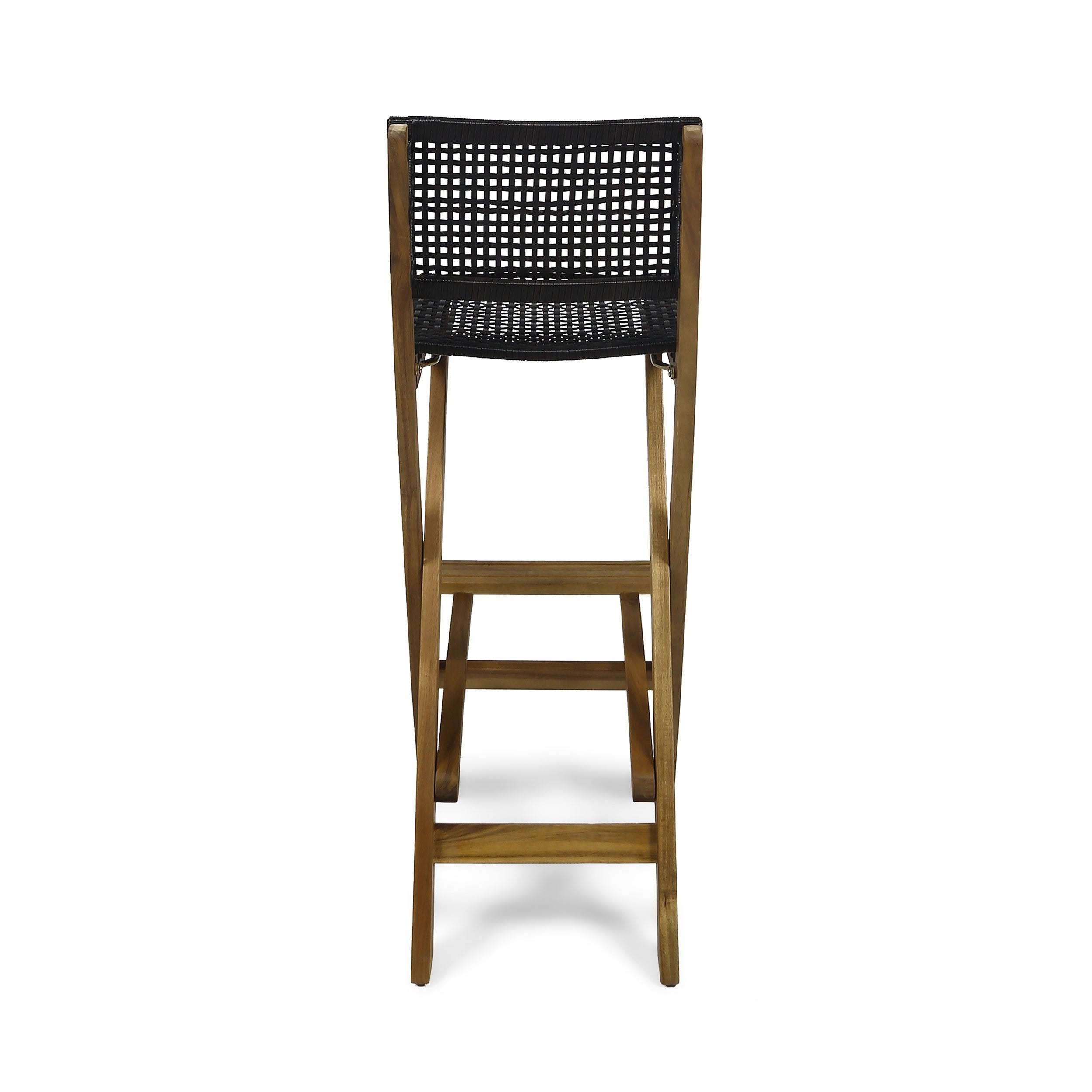 Polaris 2pk Acacia Wood Folding Barstools Dark Gray - Christopher Knight Home