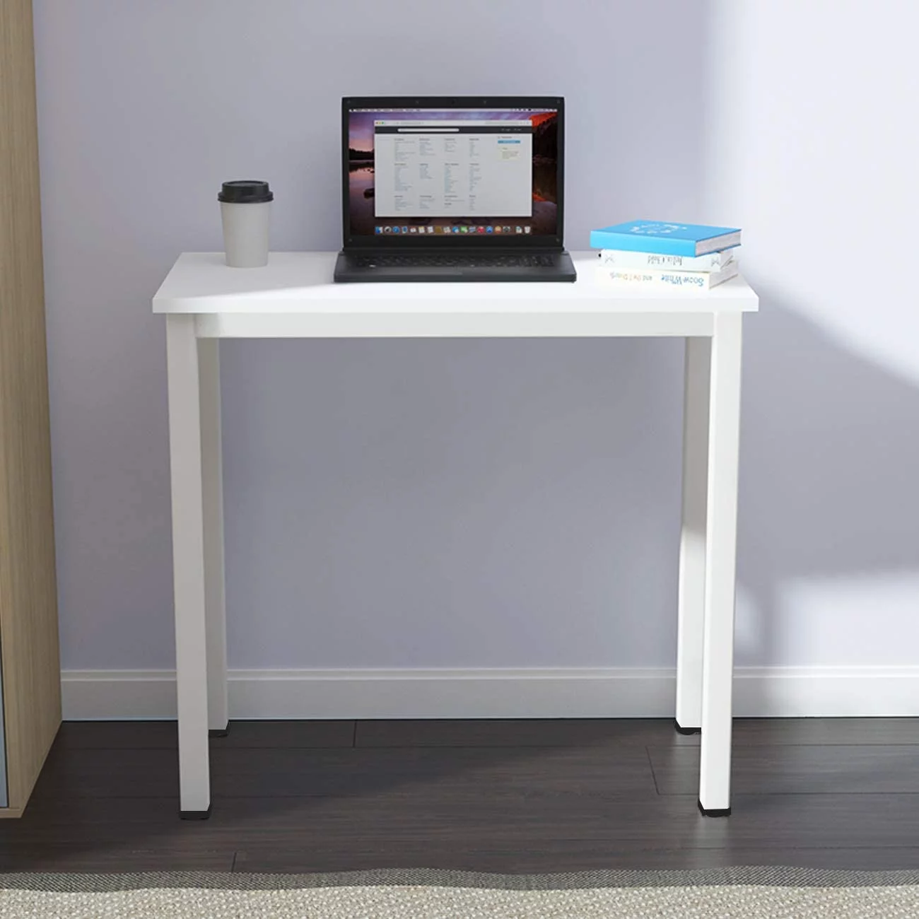 SOGES Small Computer Desk 31.5 inches Sturdy Writing Desk for Small Spaces, White
