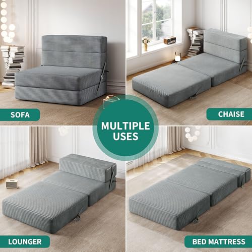 YITAHOME Convertible Folding Sofa Bed, Corduroy Fabric Fold Out Chair Bed