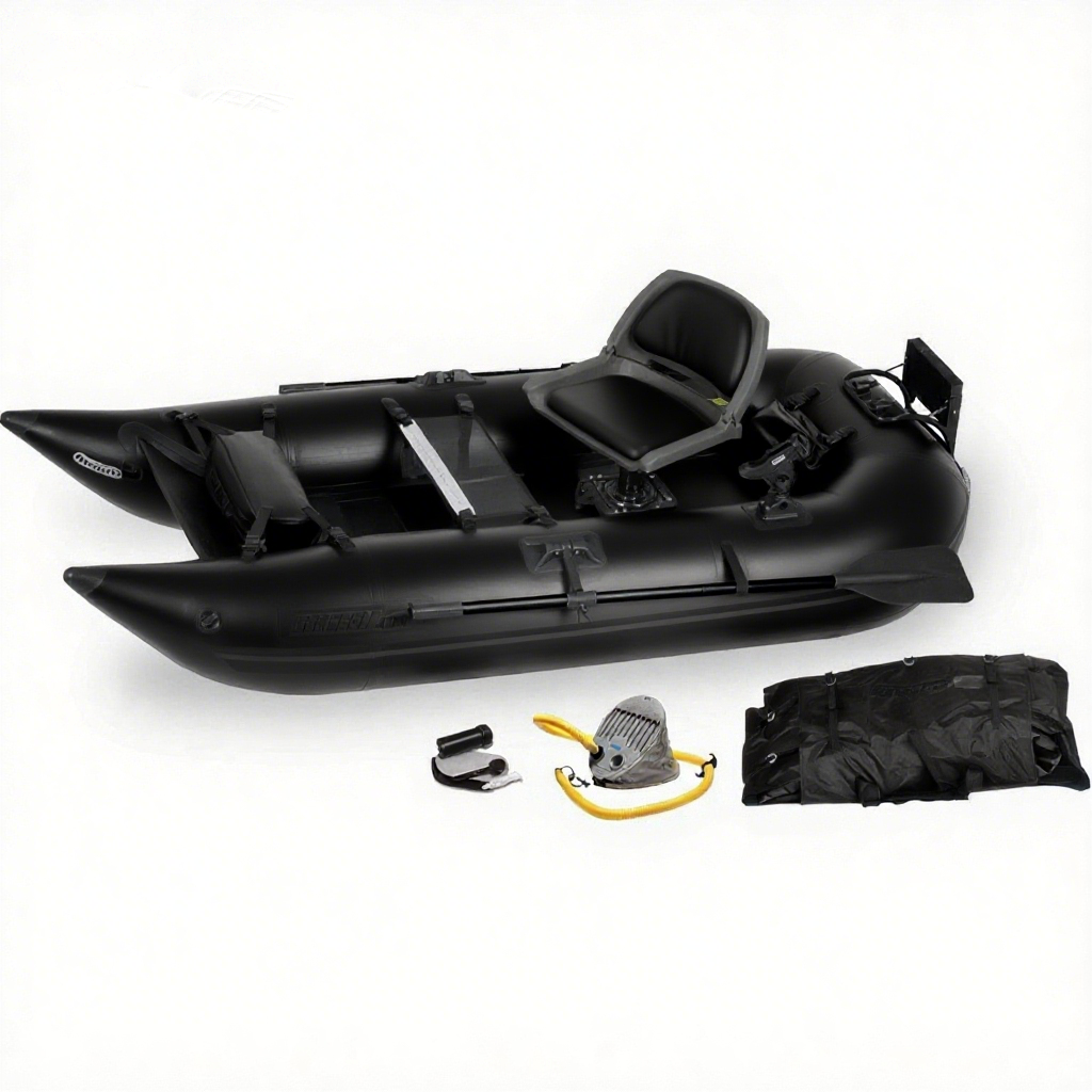 Sea Eagle 285 Frameless Inflatable 9' Pontoon Fishing Boat - 1 Person- Lightweight, Portable-Perfect for Hunting & Fishing-Sets up in 5 Minutes