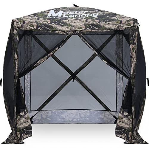MASTERCANOPY 12x12FT Pop Up Gazebo Screen Tent - Instant Screen House with Netting, Quick Set, Outdoor Canopy Shelter with Carry Bag for Camping