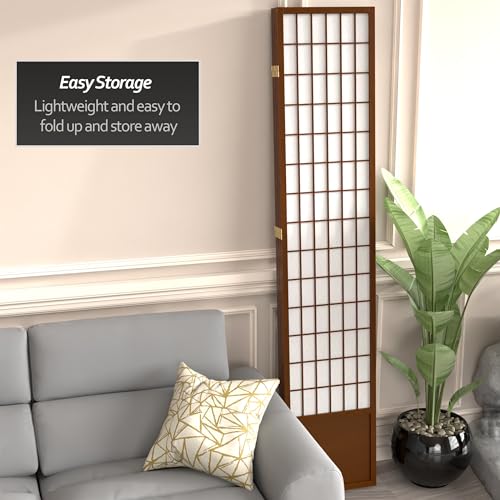 Red Lantern 7 ft. Tall Window Pane Shoji Screen-White-3 Panels Room Divider