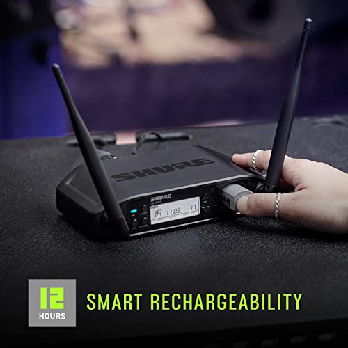 Shure GLXD124R+/85 Dual Band Pro Digital Wireless Microphone System for Church, Karaoke, Vocals - 12-Hour Battery Life