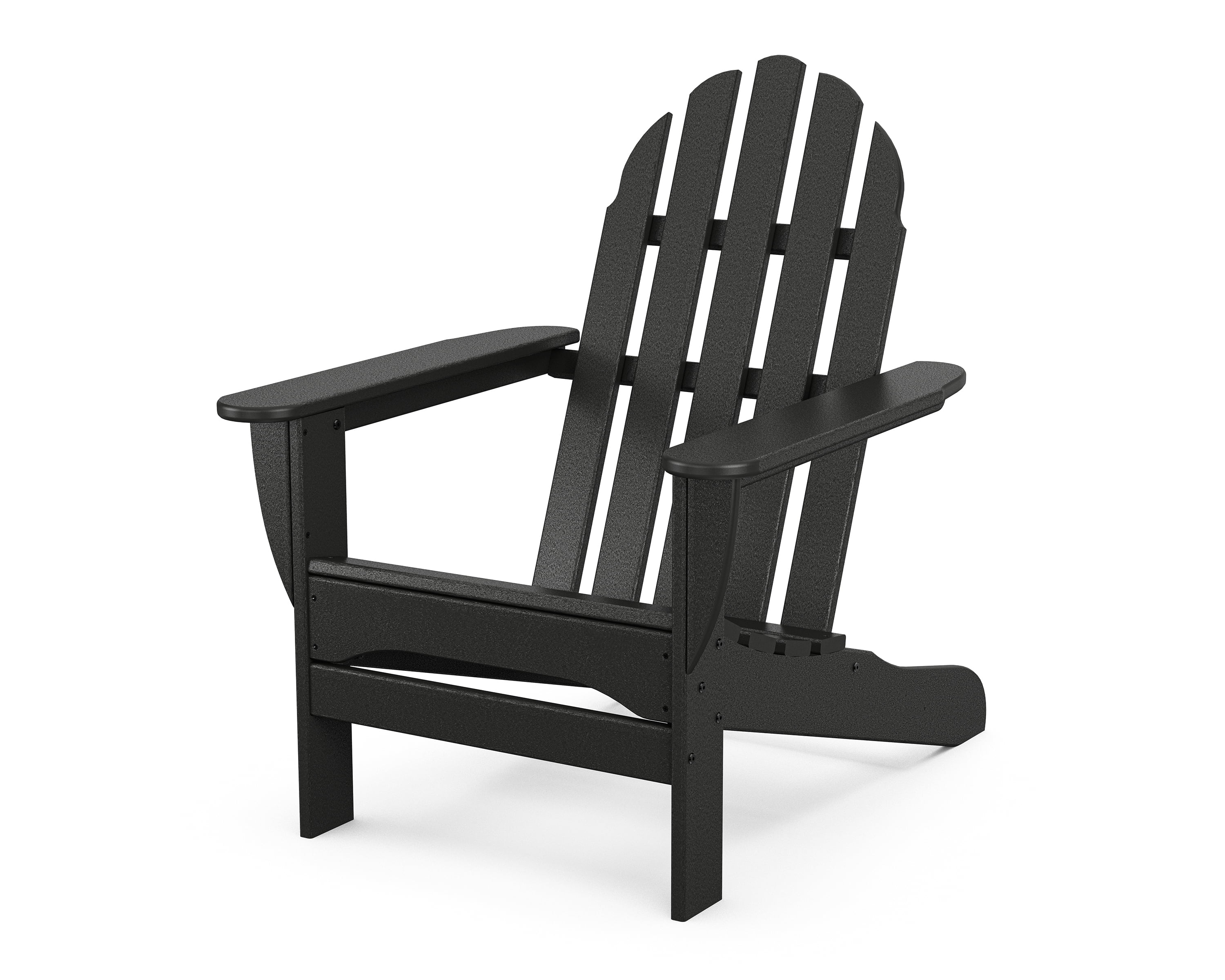 POLYWOOD Classic Adirondack 3-Piece Set with South Beach 18" Side Table in Black