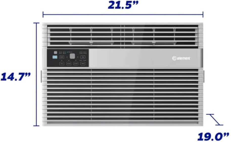 Element 10,000 BTU Window Air Conditio, Cools 450 Sq.Ft. (18' x 25' Room Size), Electronic Control with Remote, 3-Way Cooling & Fan Speeds