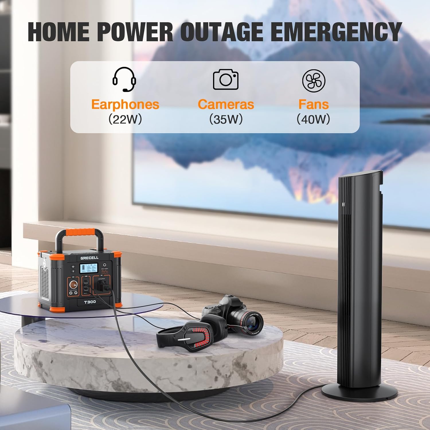 Portable Power Station 300W (Peak 600W) with 80W Foldable Solar Panel, 288Wh Solar Generator with Portable Solar Charger