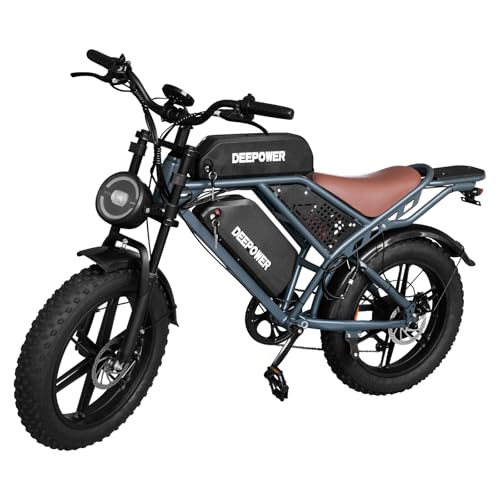 DEEPOWER Electric Bike for Adults,1500W/3500W Peak Motor 30MPH 35-180 Miles Electric Bicycle,Dual Suspension Ebikes for Adults