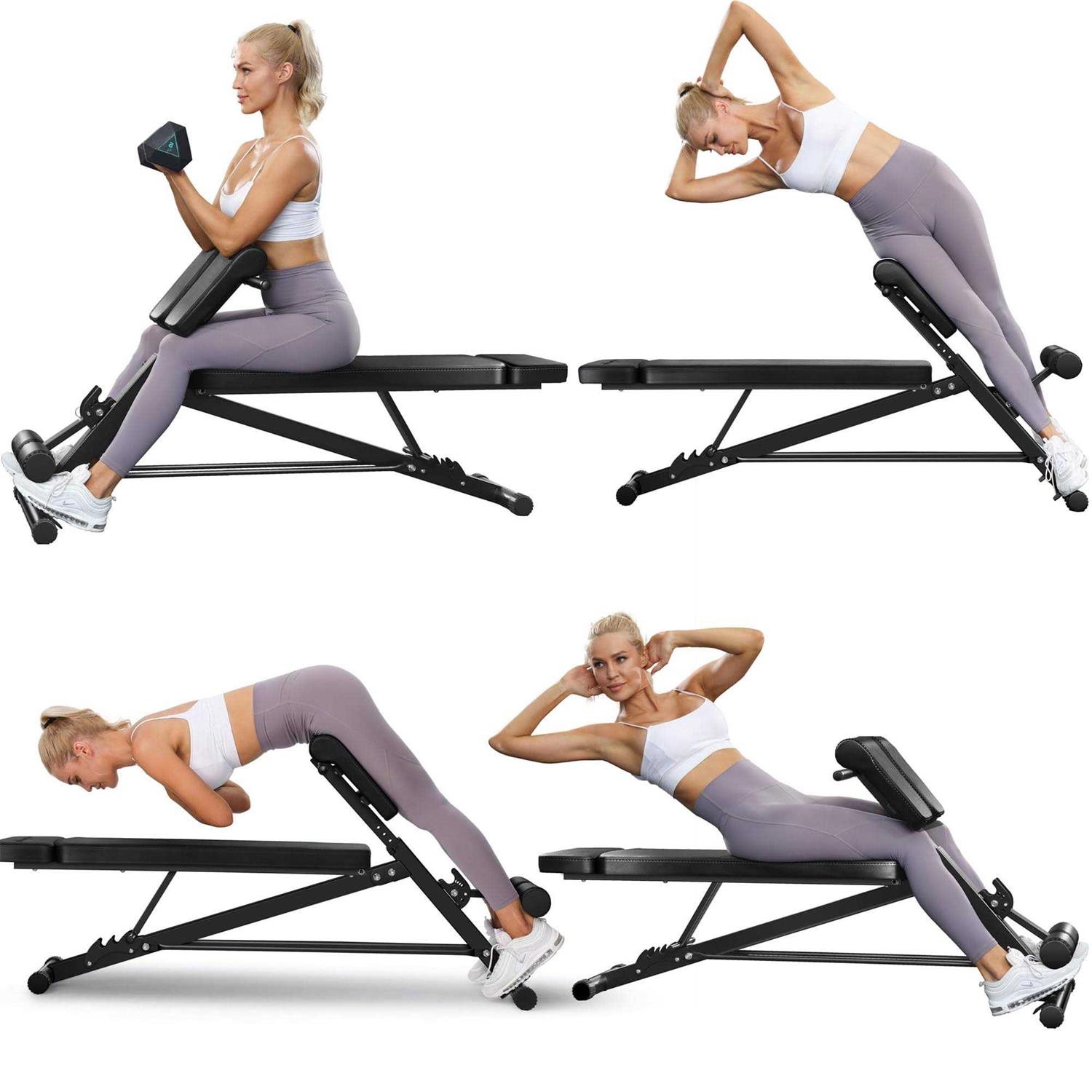 Body RHYTHM Adjustable Weight Bench Foldable Roman Chair for Full Body Workout - Sports Supplies Online Store