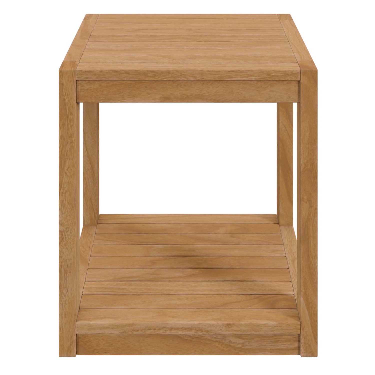 Lounge Chair ArmchairTable Set, White Natural, Teak Wood, Outdoor Patio Balcony Cafe Bistro Garden Hospitality Restaurant