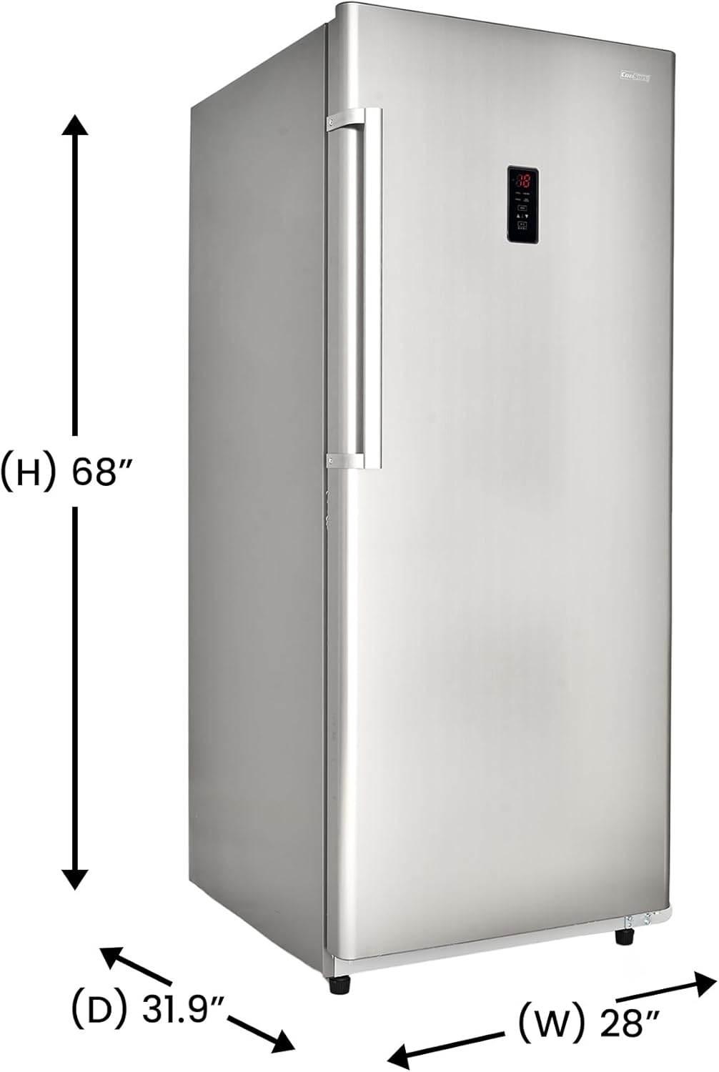 17cf Upright Freezer CONVERTIBLE REF Garage Ready 28in wide 110V(Stainless)