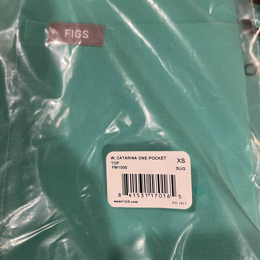 Figs Other | Xs Surgical Green One Pocket Scrub Top | Color: Blue/Green | Size: Xs | Auttummnnn&s Closet