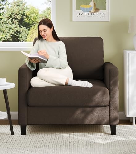 Sofa Accent Chair, 33" Reading Chair for Bedroom, Tool-Free Setup Living Room Accent Chairs, Comfy Arm Chairs Living Room, All-Wood Reading Nook