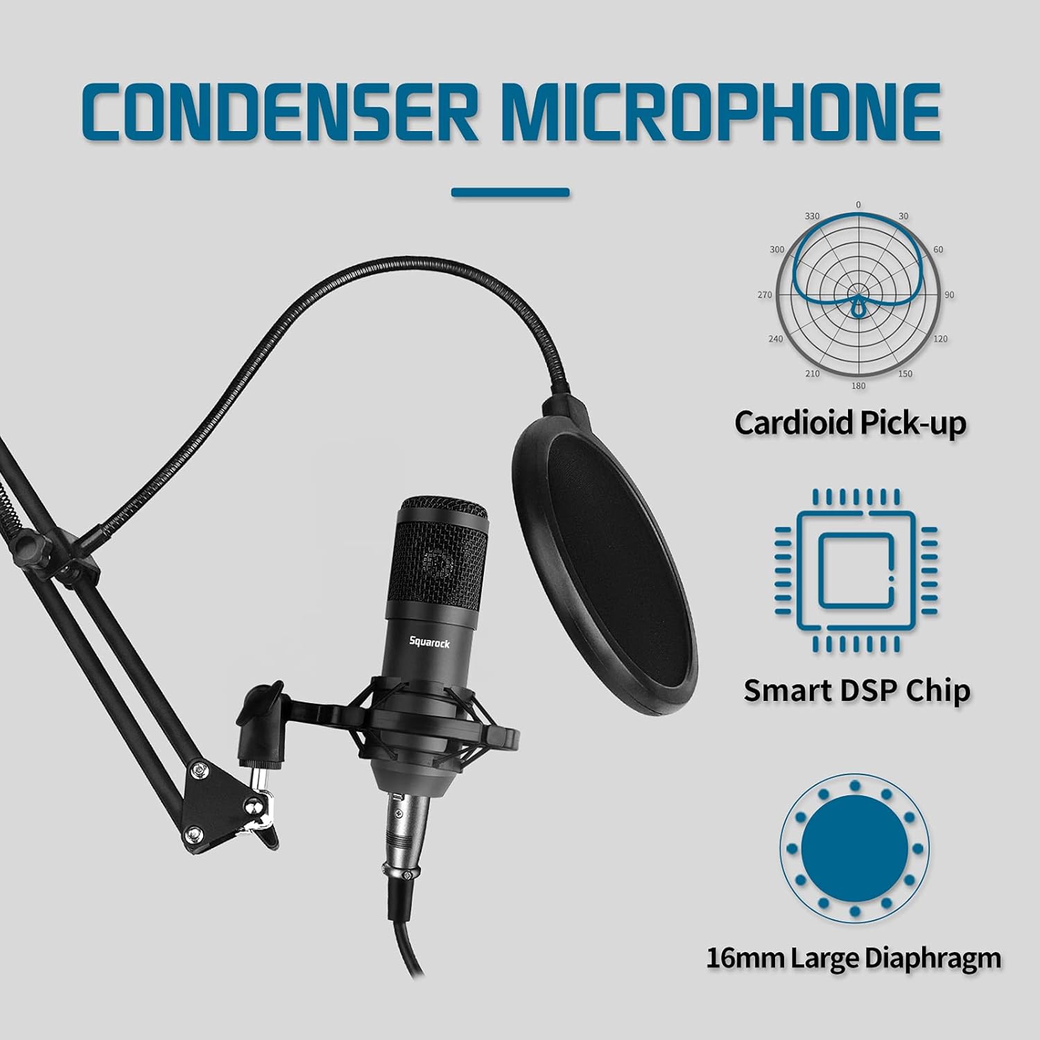 Podcast Equipment Bundle,Audio Interface with All-In-One DJ Mixer and Studio Broadcast Microphone, Perfect for Recording,Live Streaming,Gaming